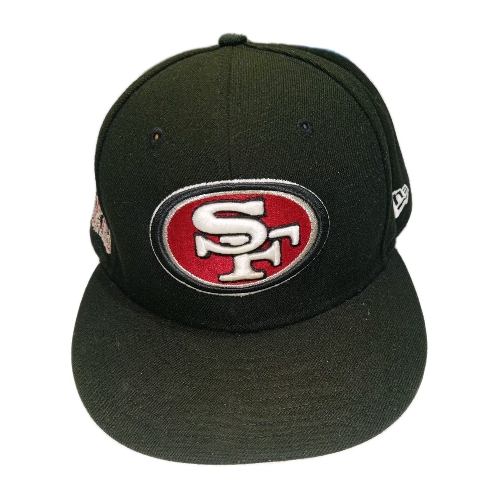 SF 49ers New Era 9FIFTY Snapback Hat Black NFL Football Cap Adjustable Flat Brim